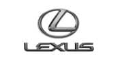 The image shows the Lexus logo, featuring a stylized, chrome letter L inside an oval above the word LEXUS in bold, uppercase letters.