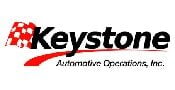 Logo for Keystone Automotive Operations, Inc. featuring a red checkered flag to the left of the word â€œKeystoneâ€ in bold black letters, with â€œAutomotive Operations, Inc.â€ written below in smaller script.