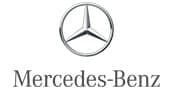 Mercedes-Benz logo featuring a silver three-pointed star enclosed in a circle, with the words Mercedes-Benz written below in a sleek, black serif font.