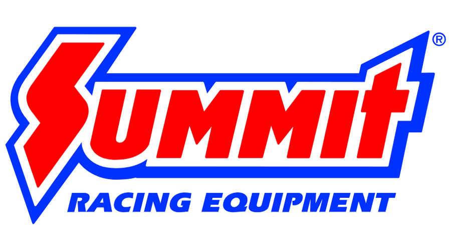 The logo features the word Summit in bold red letters with a blue outline, above the words Racing Equipment in blue capital letters.